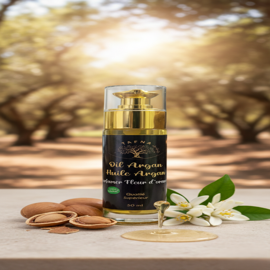 Huile d’Argan parfumée à la Fleur d’Oranger